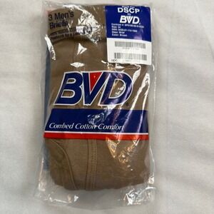 BVD DSCP Military Mens Briefs 3 Pack Size 34 Brown Cotton NOS Sealed 90's